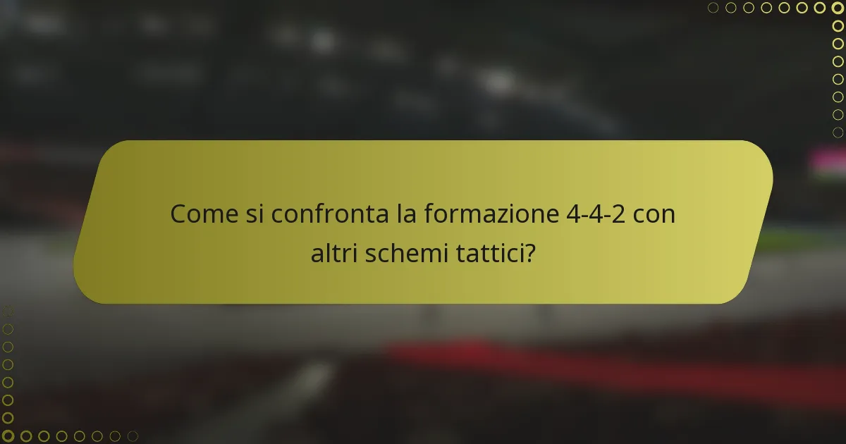 Come si confronta la formazione 4-4-2 con altri schemi tattici?