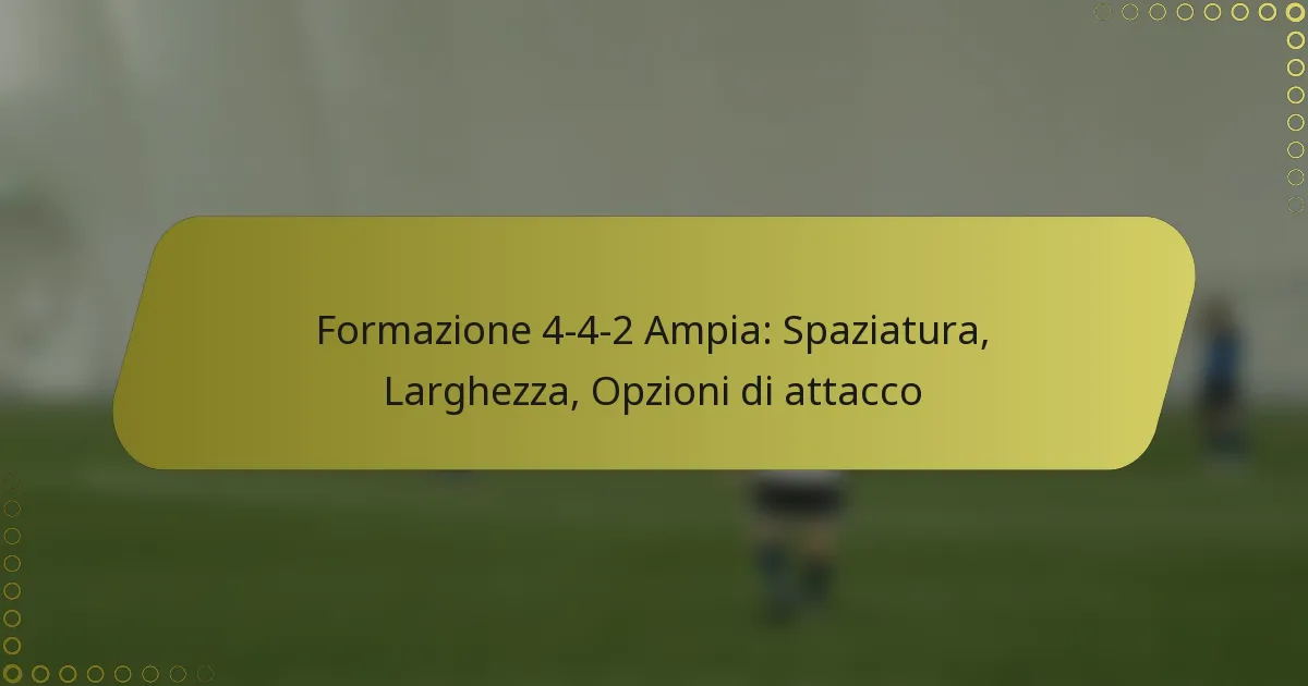 Formazione 4-4-2 Ampia: Spaziatura, Larghezza, Opzioni di attacco