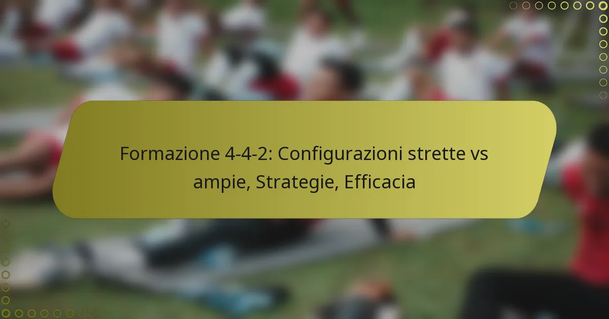 Formazione 4-4-2: Configurazioni strette vs ampie, Strategie, Efficacia