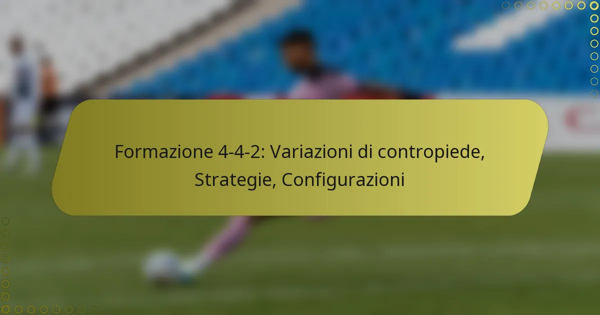 Formazione 4-4-2: Variazioni di contropiede, Strategie, Configurazioni