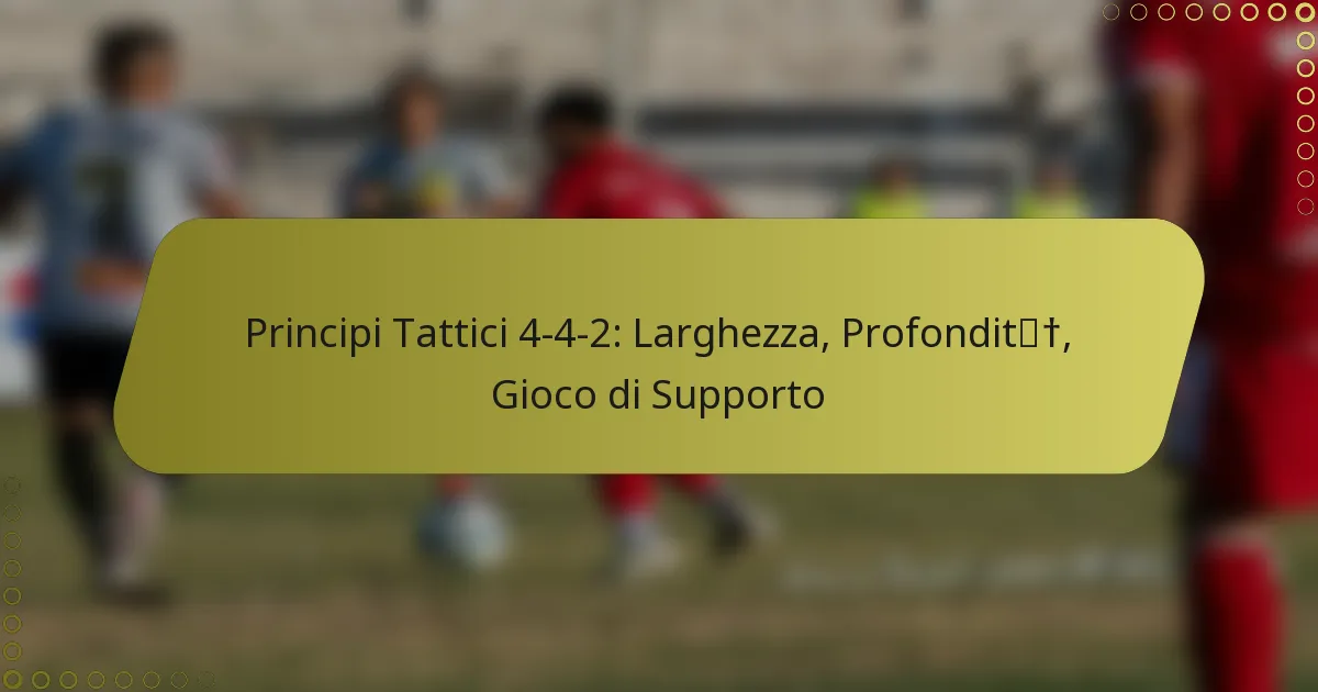 Principi Tattici 4-4-2: Larghezza, Profondità, Gioco di Supporto